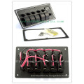 5-Gang LED Aluminium Marine Wippschalter Panels mit Voltmeter